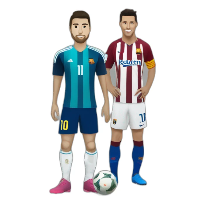 Ronaldo au pieds de messi sticker