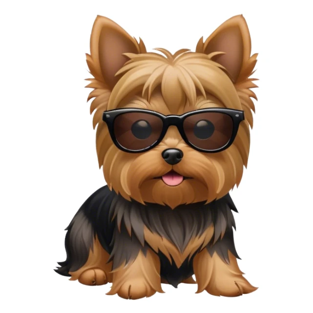 Yorkie with sunglasses sticker