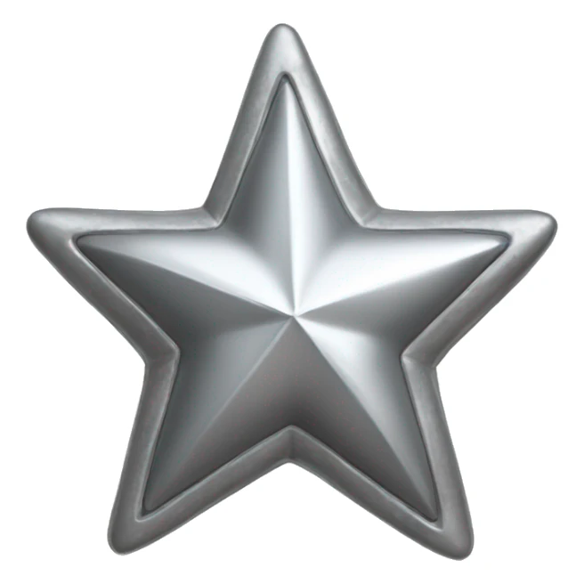 3D silver star  sticker