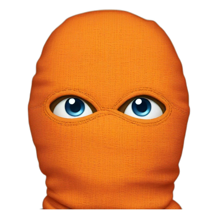 Orange balaclava with blue eyes sticker