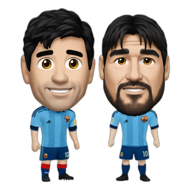 diego Maradona con leo messi sticker