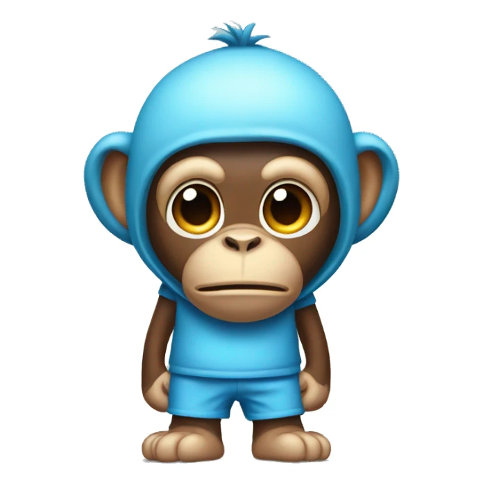 Monkey standing serious with ligh blue shorts  sticker