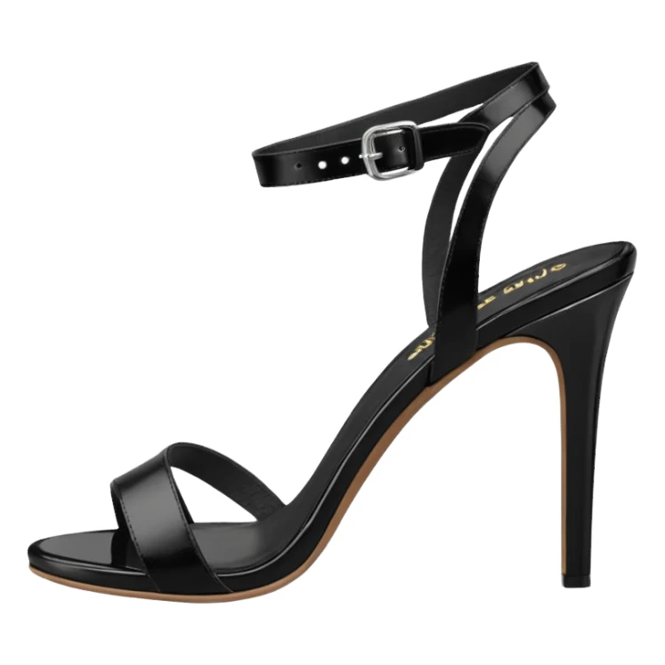 open toe black high heels open sandals sticker