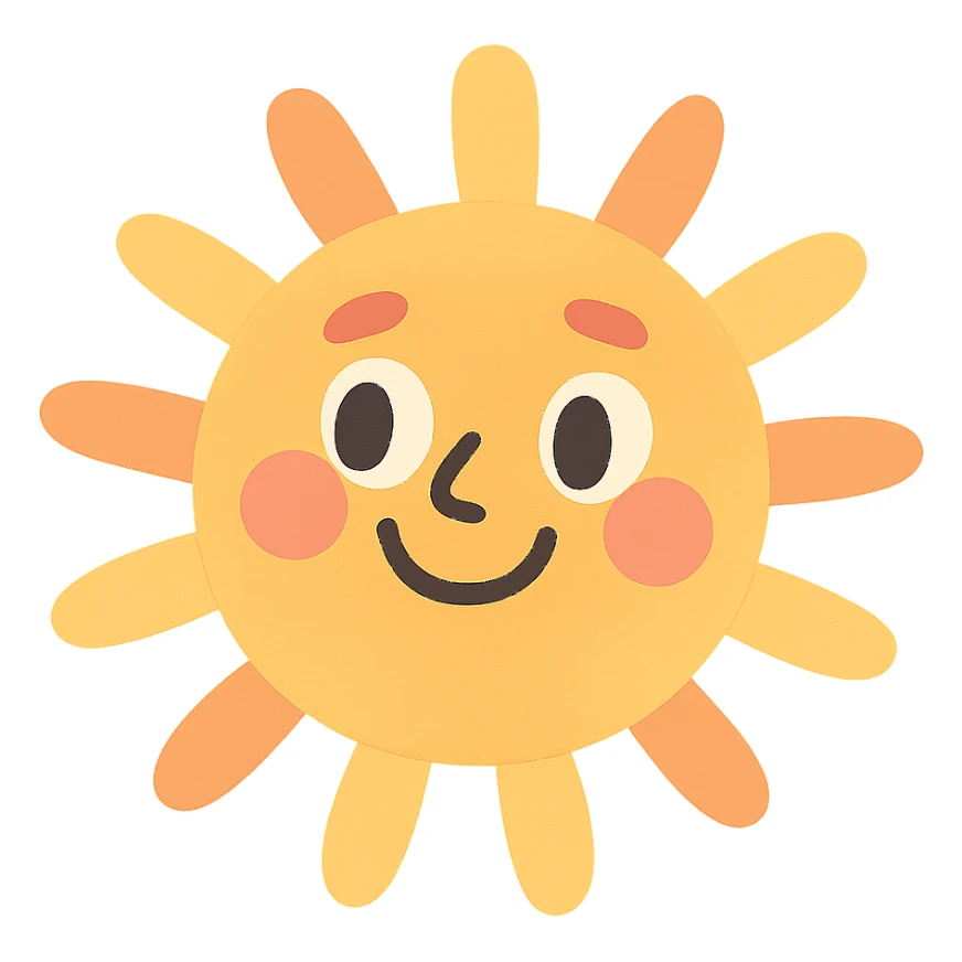 a smiling sun sticker