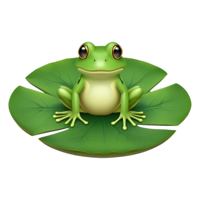 A lily pad with a frog hand as negative space sticker