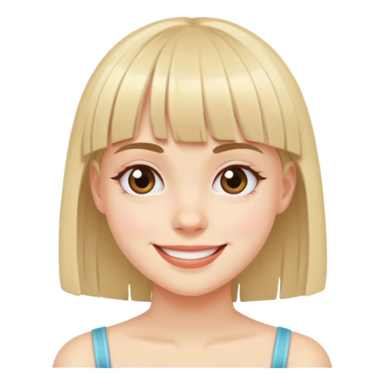 爱笑平刘海女孩 sticker