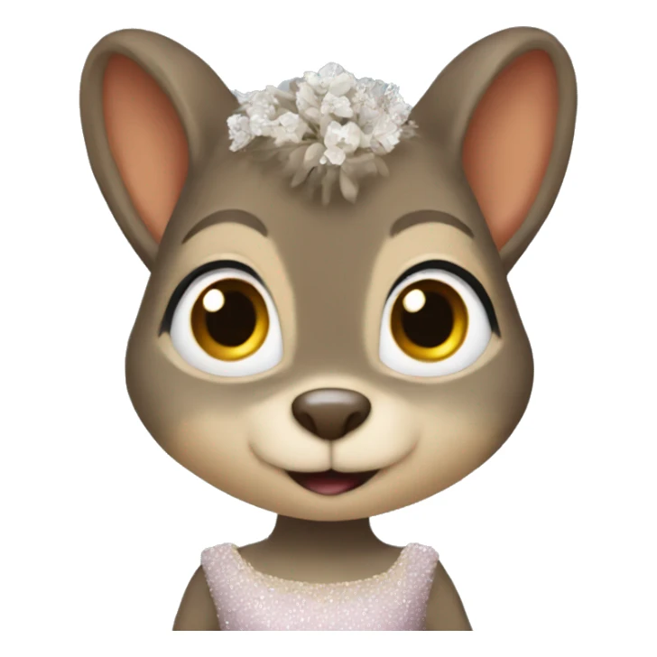 squirrel in a prom dress  sticker