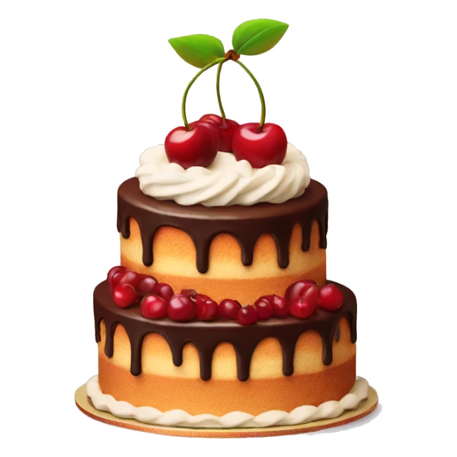 3 tier cake with cherry on top sticker