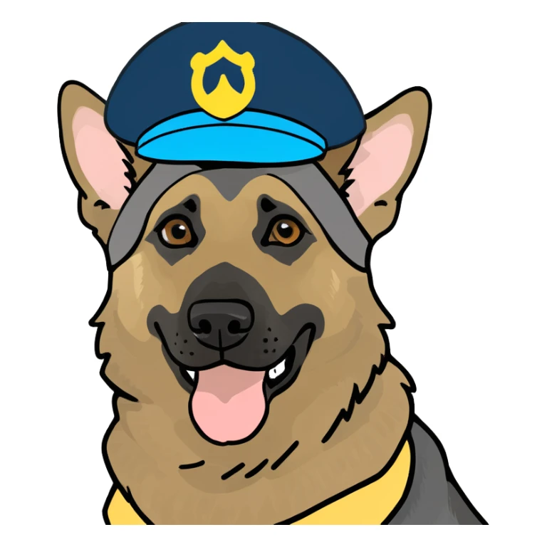 German shepherd with hat on  sticker