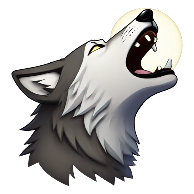 alpha wolf howling at the moon sticker