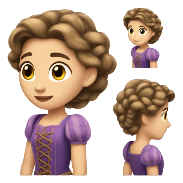 rapunzel with short brown hair sticker