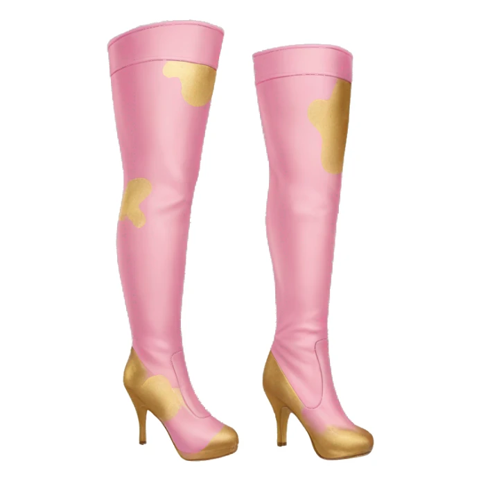 pink and gold thigh high boot sticker
