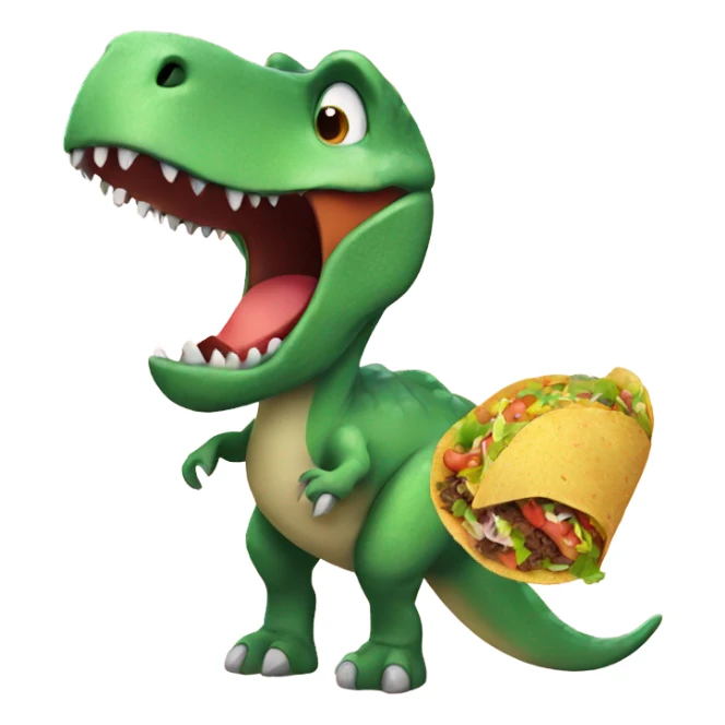 Dinosaur with a taco sticker