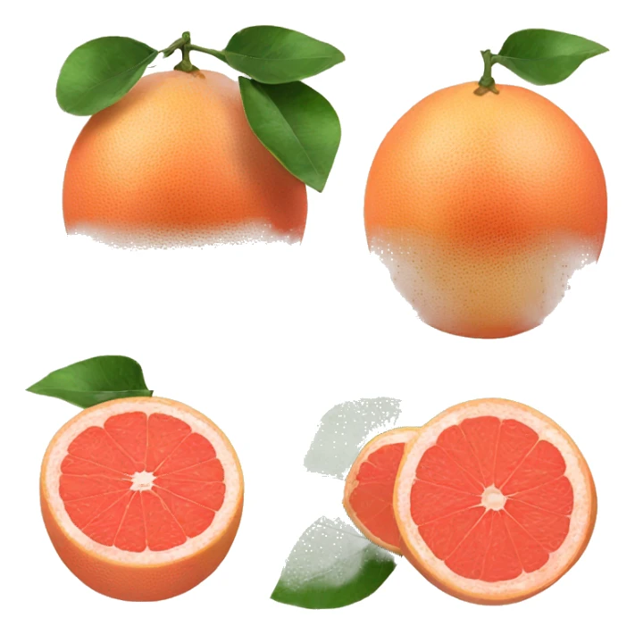 Two Grapefruit with leaves sticker