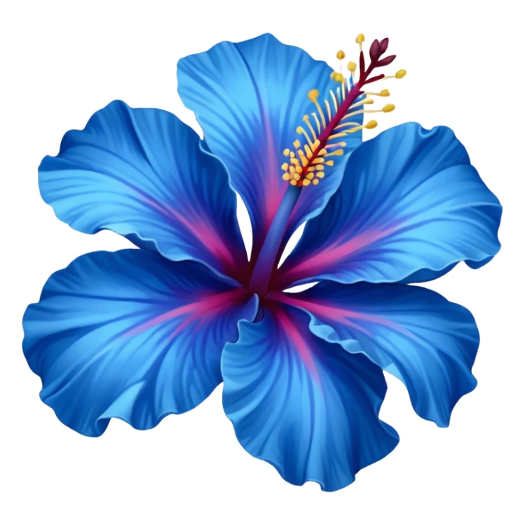 Blue hibiscus flower sticker