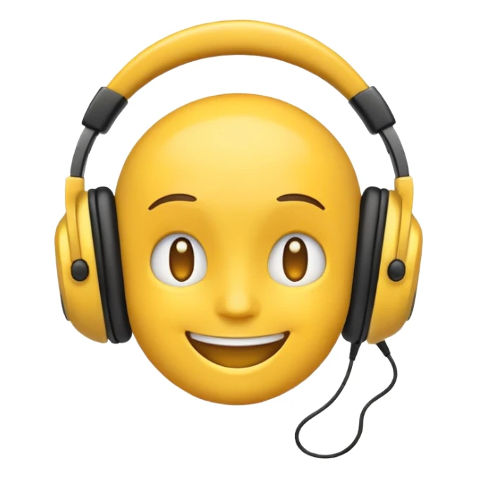 Emoji with headphones  sticker