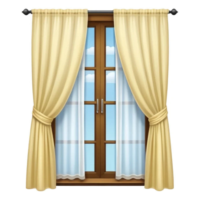 Window with  curtain, Apartment Windows. sticker