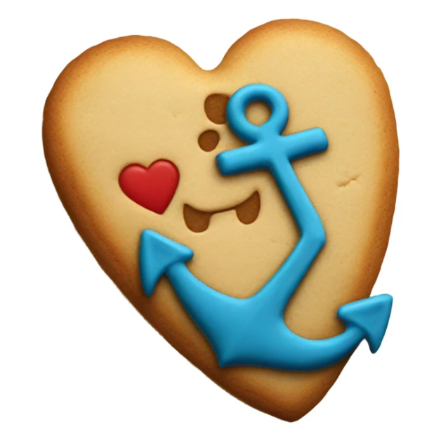 cookie heart with anchor sticker