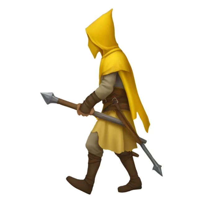 fantasy rpg medieval yellow person walking sideview sticker