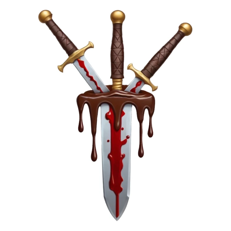 Blood on sword with chocolate sticker