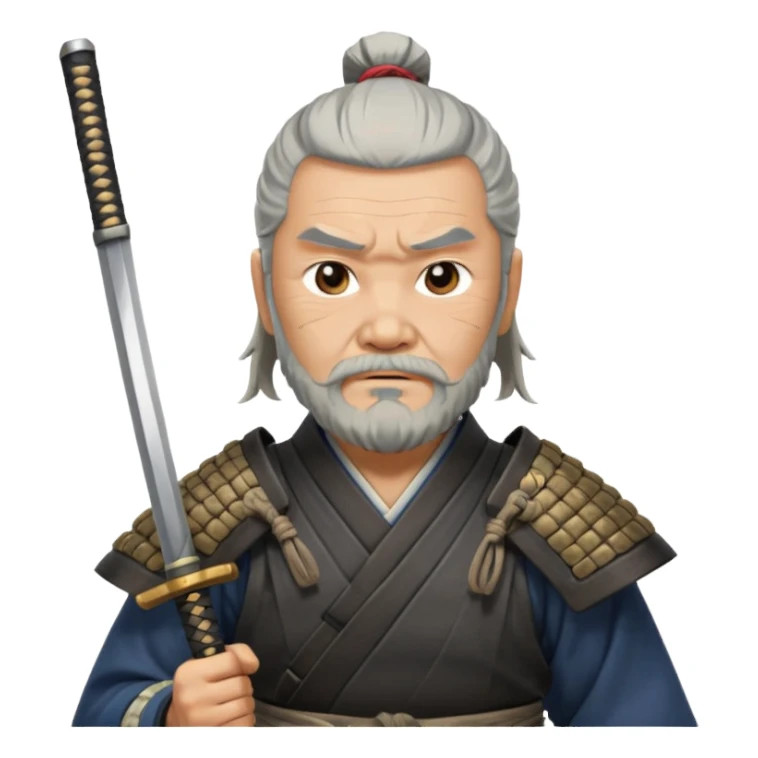 Elder samurai with beard polishing blade

































 sticker