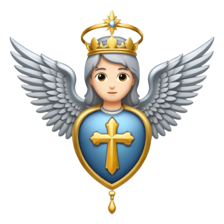 holy saint emblem with silver wings  sticker