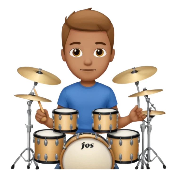 drummer at drum kit sticker