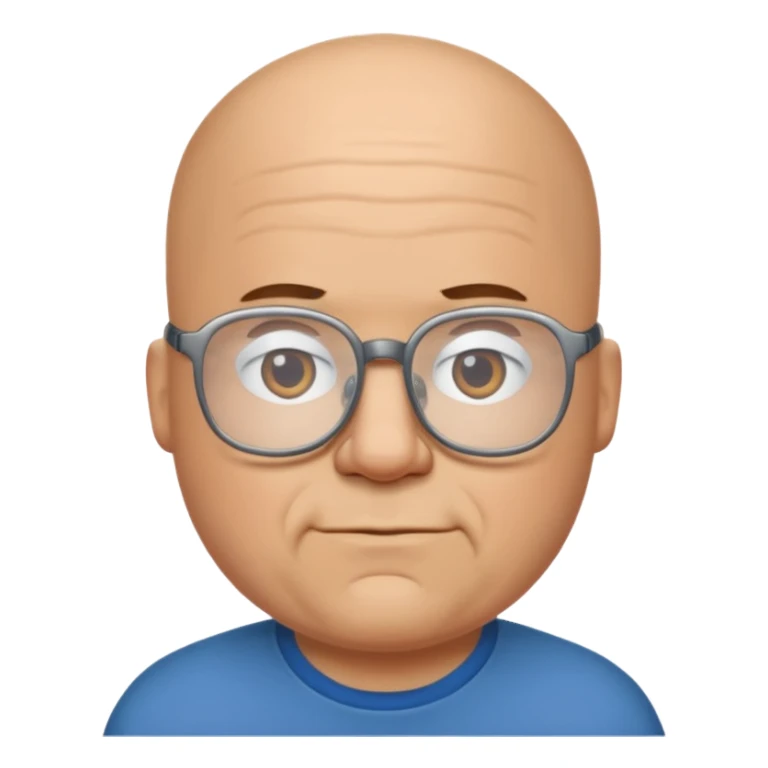 a big bald guy with glasses names lester griel sticker
