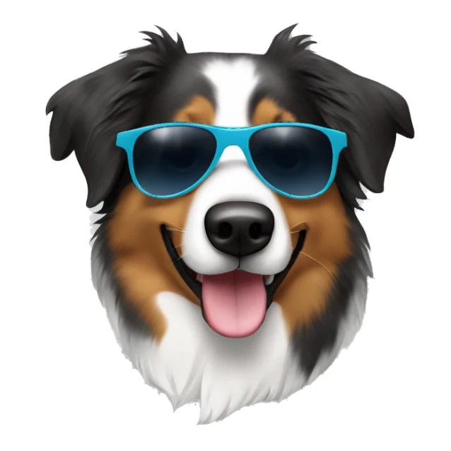 Australian shepherd with sunglasses sticker