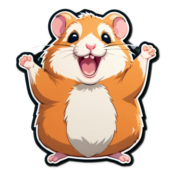 Hamster laughing out loud sticker