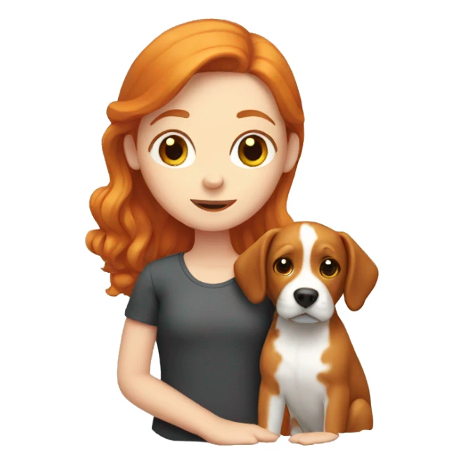 Ginger girl with a dog sticker