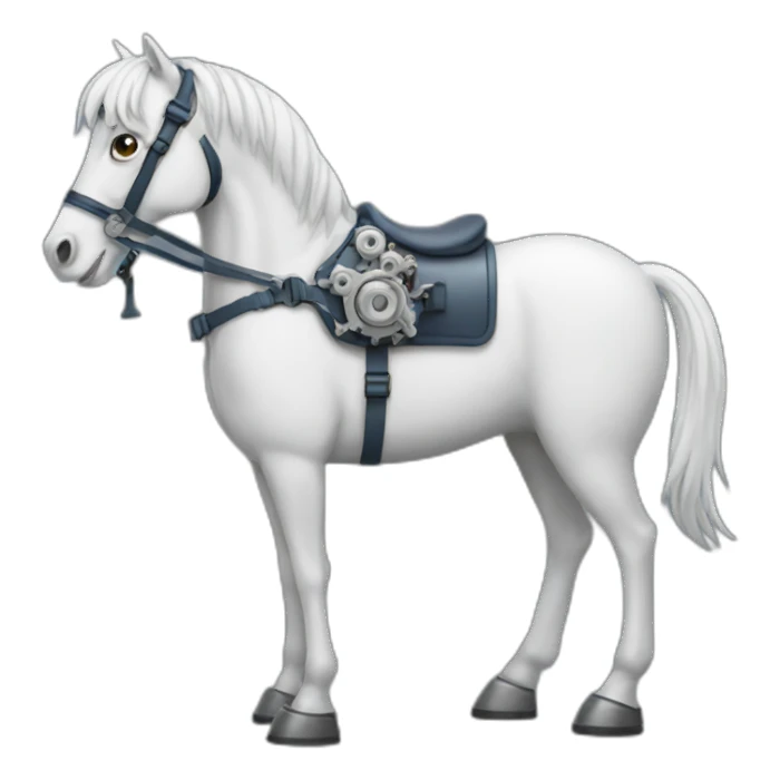 Mechanical horse wearing glasses sticker