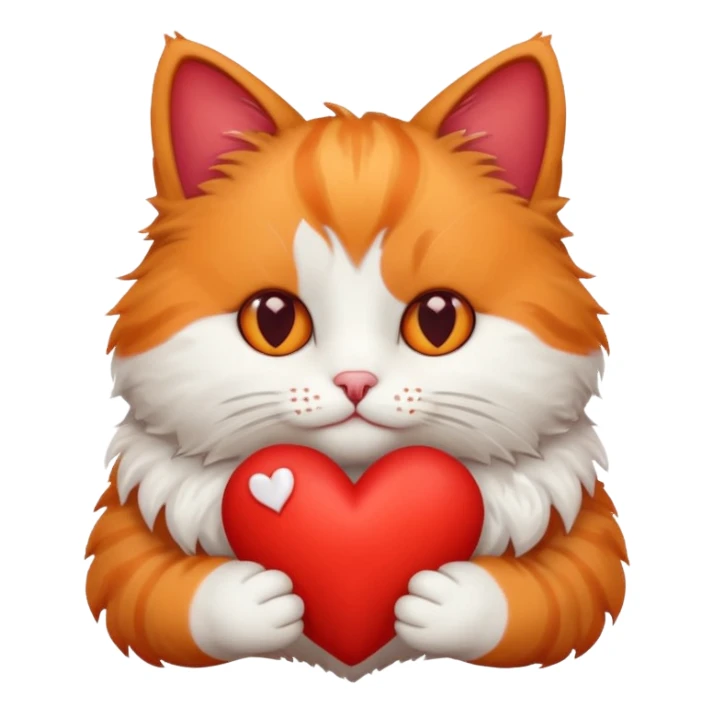 Valentine cat sticker