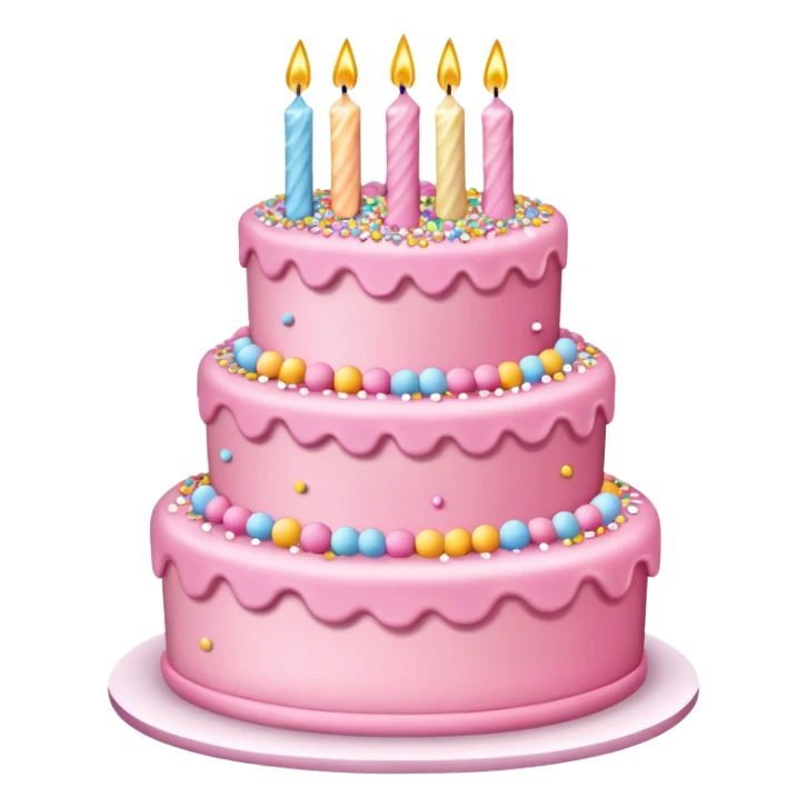 a-big-three-tiered-pink-birthday-cake sticker