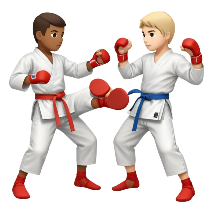 karate fighters exchanging kicks sticker