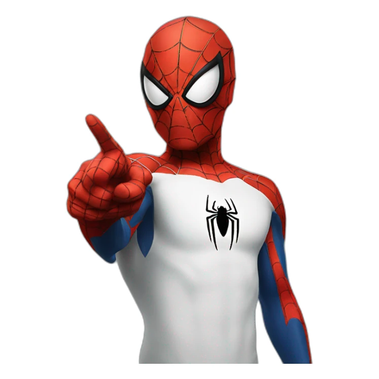 spiderman pointing fingers meme sticker