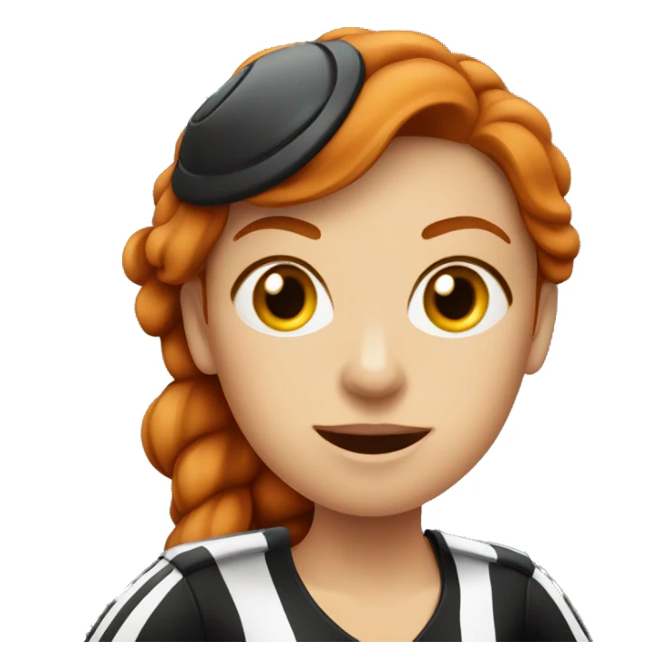 redhead female referee with whistle sticker