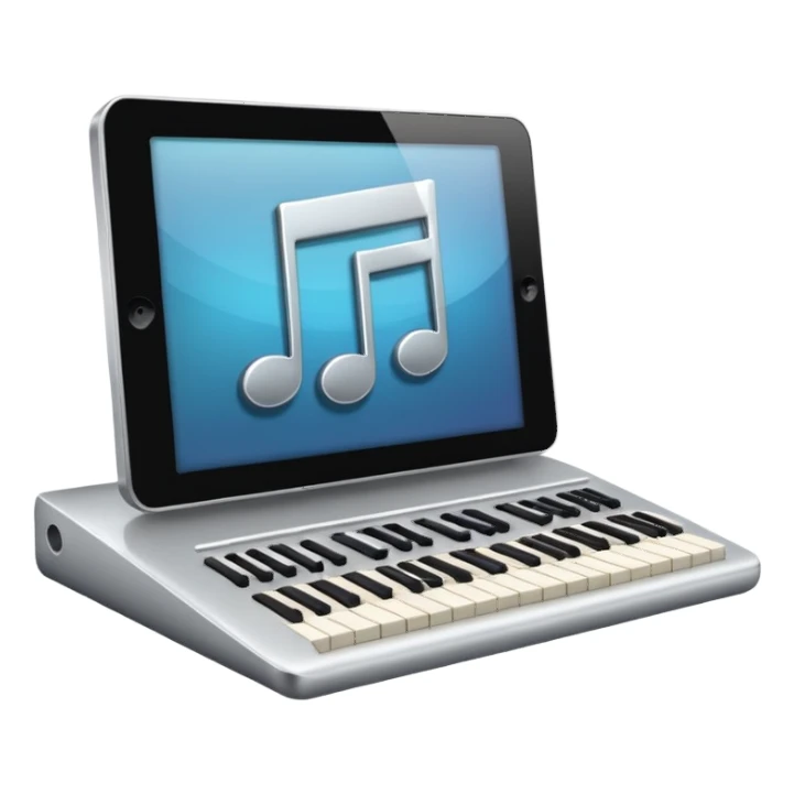 a computer play music sticker