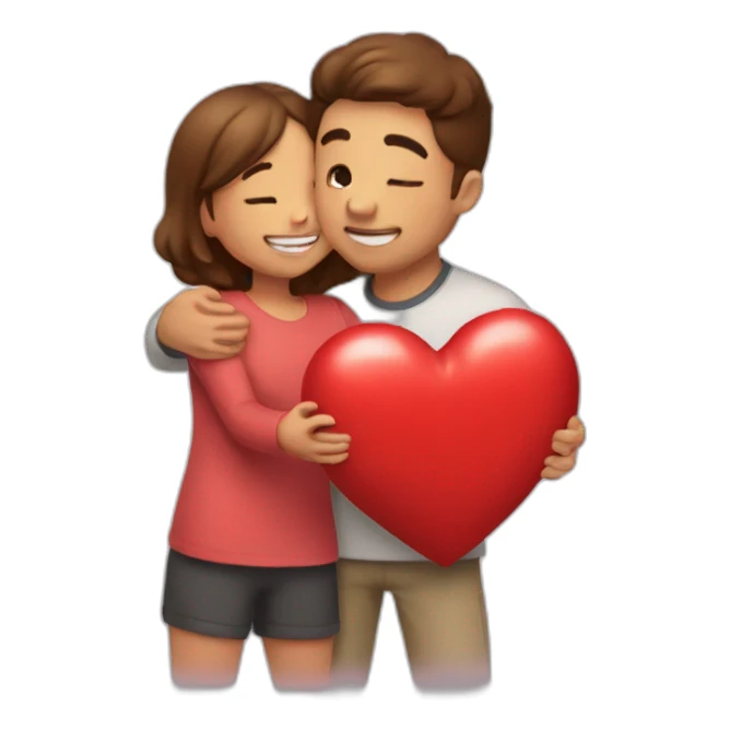 Hug with red heart besties sticker