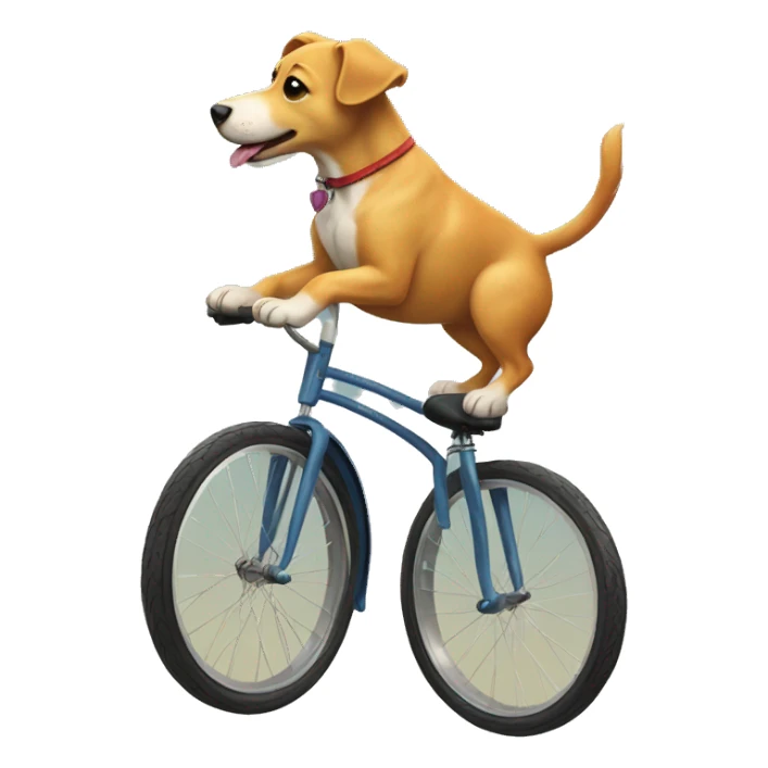 Dog riding a unicycle sticker