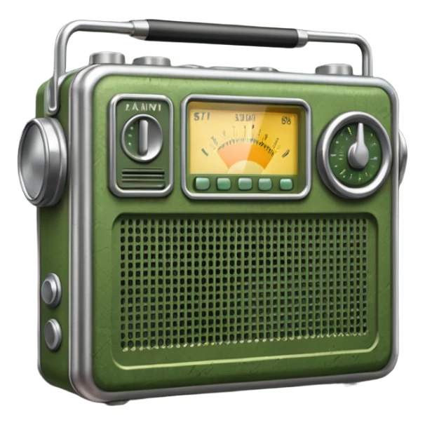 Army radio with green casing sticker