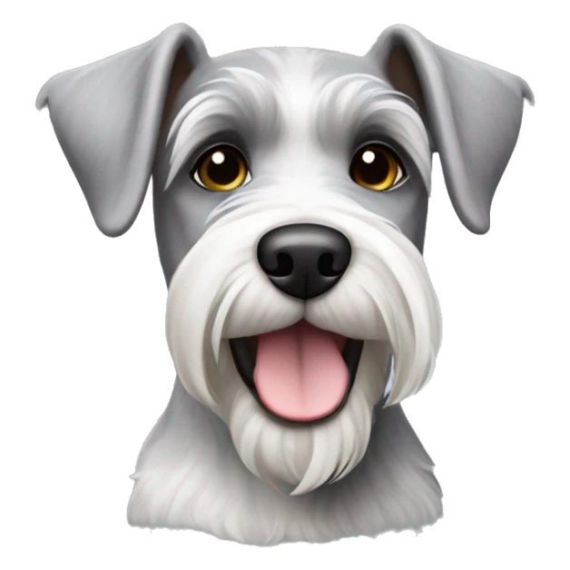 Small grey and white schnauzer mixed dog sticker