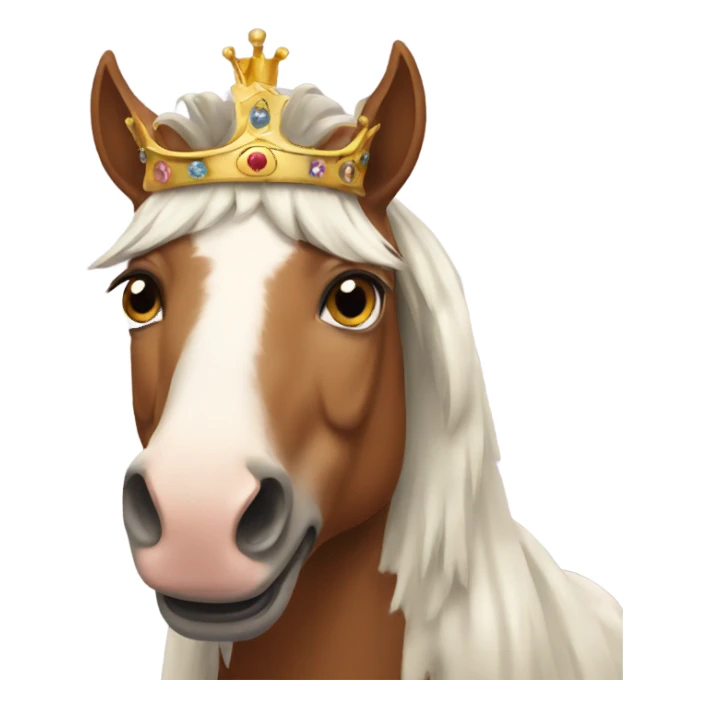 Weird horse wearing a crown sticker