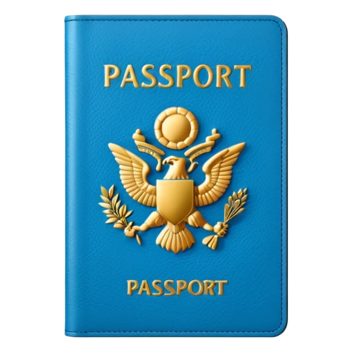 light blue passport sticker