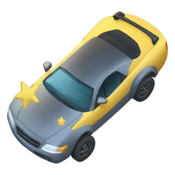Auto dorado con estrellas sticker