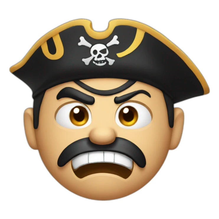 pirate angry face sticker