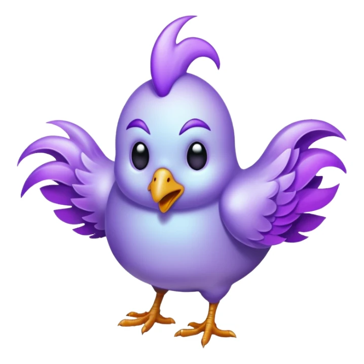 purple chicken ghost  sticker