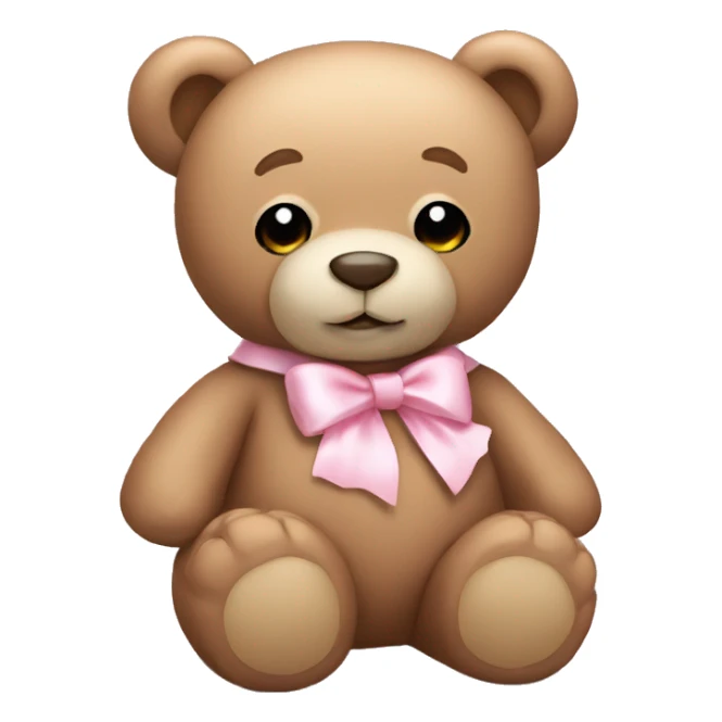 Teddy bear with light pink bow  sticker