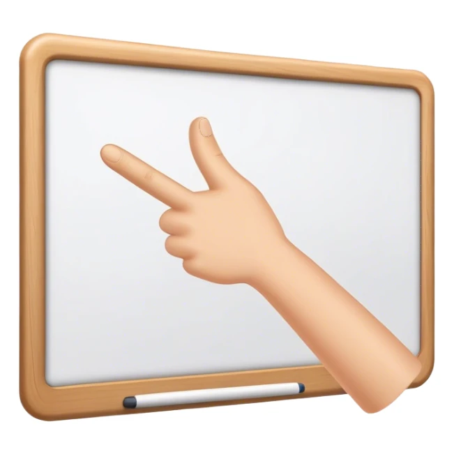 Hand holding Woodstick pointing whiteboard sticker