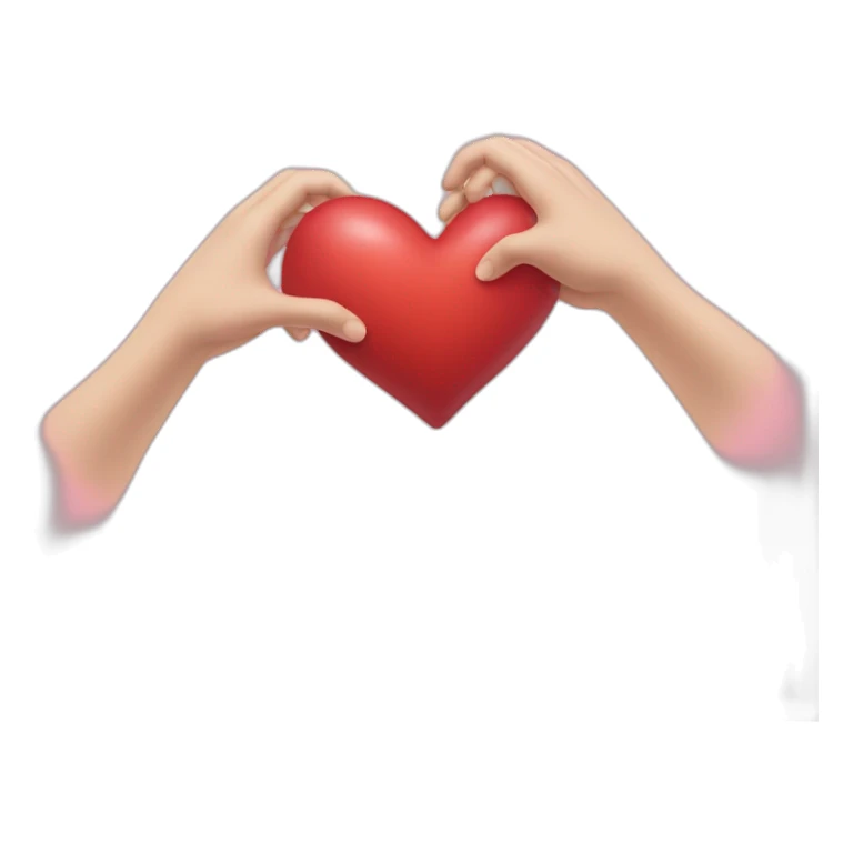 double kawai heart with two hands sticker